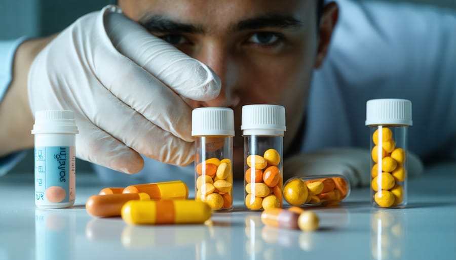 Healthcare professionals consulting about genetic test results in clinical setting