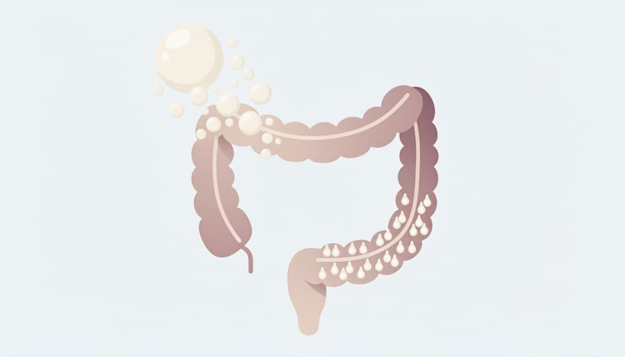 Macro view of a translucent intestinal model with subtle light reflections
